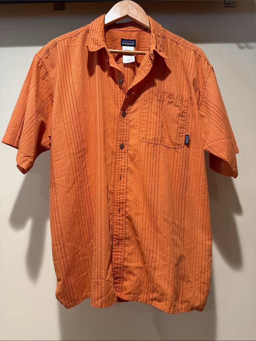 Patagonia Orange Short Sleeve Button-Down Shirt